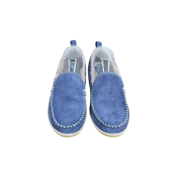 LL Bean Purple Suede Slip-On Fleece Lined Mountain Moccasin Slippers Size 8 M - Picture 5 of 9